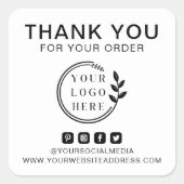 Voeg Logo sociale media-volgorde toe Dank u wel Aa Vierkante Sticker (Voorkant)