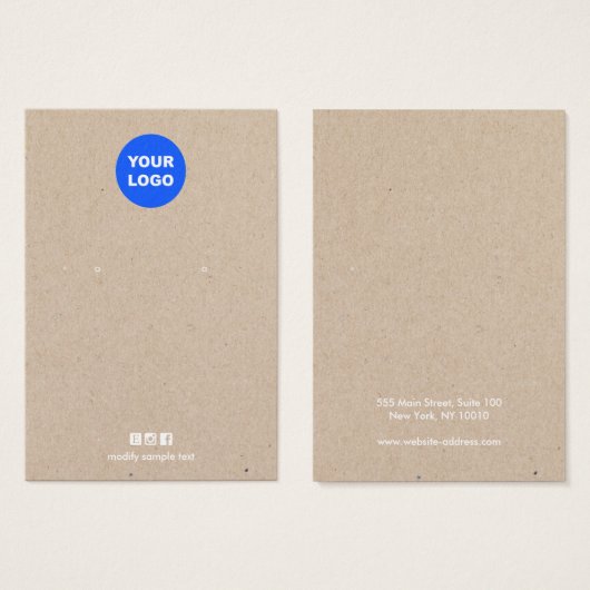 Voeg Logo Tan Kraft-Kaart voor zwart beeldscherm t Visitekaartje (Voorkant /achterkant)