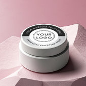 Voeg logo tekst lichtgrijze gradiënt zwart bedrijf ronde sticker