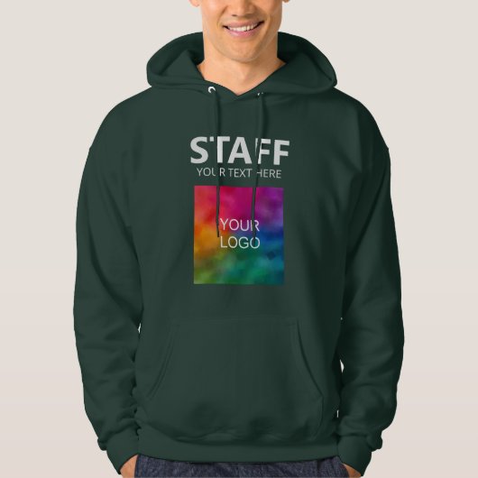 Voeg Logo tekstpersoneel bemanningslid Mannen bos  Hoodie (Voorkant)