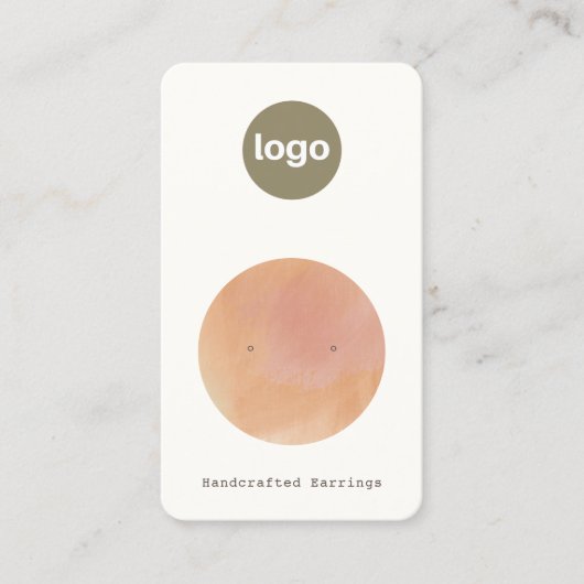 Voeg Logo Terracotta Waterverf Stud Earring toe Visitekaartje (Voorkant)