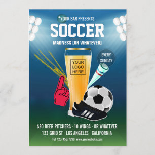 Voeg logo toe aan menu voor bar-voetbalwedstrijd