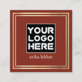 Voeg Logo toe aan voorzijde | terracotta vierkant Vierkante Visitekaartje (Voorkant)