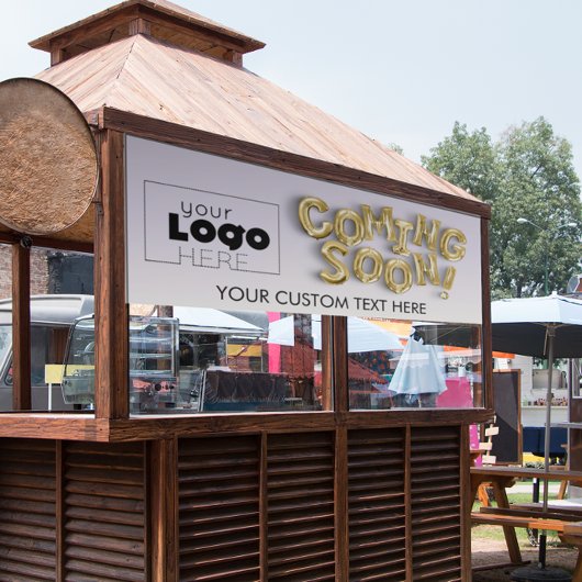 Voeg Logo toe Binnenkort verkrijgbaar Gold Letter- Spandoek