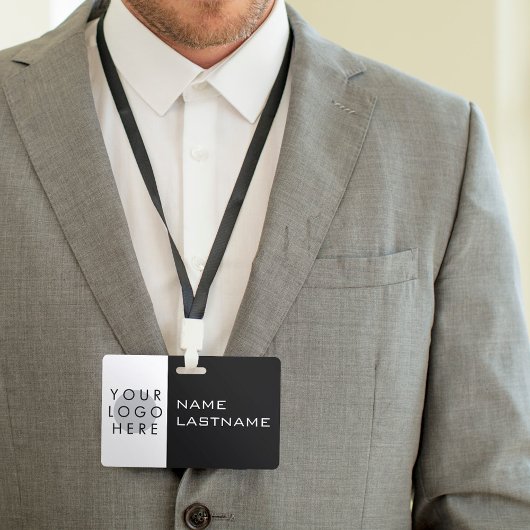 Voeg Logo toe Horizontale Eenvoudige Modern Zwart Badge