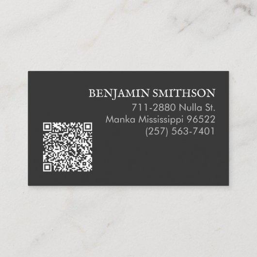 Voeg Logo toe, QR Code Oranje Grijze Geavanceerd G Visitekaartje (Achterkant)
