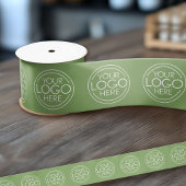 Voeg Logo toe voor Business Branding Groen Satijnen Lint