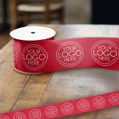 Voeg Logo toe voor Business Branding Rood Satijnen Lint