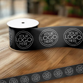 Voeg Logo toe voor Business Branding Zwart Satijnen Lint