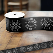 Voeg Logo toe voor Business Branding Zwart Satijnen Lint