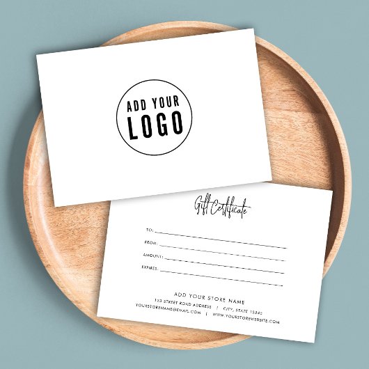 Voeg Logo Trendy Modern Script Cadeaucertificaat t