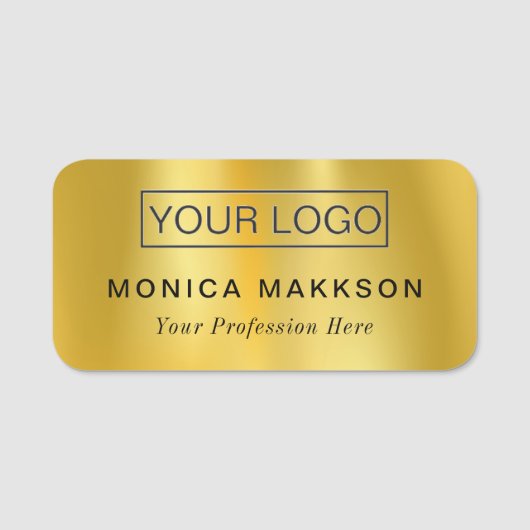 Voeg logo voornaam toe Gold name tag (Voorkant)