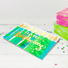 Voeg Logo vun groene blauwe kaarsen toe aan de zak Folie Uitnodiging