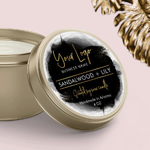 Voeg Logo zwarte en goudmatige productverpakking t Ronde Sticker