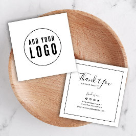 Voeg Logo Zwarte Grens Sociale toe Dank u Tussenvo Vierkante Visitekaartjes