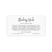 Voeg merk moderne script minimalistische ingrediën etiket (Voorkant)