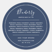 Voeg merk Witte Grens Editable Kleuringrediënten t Ronde Sticker (Voorkant)