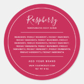 Voeg merk Witte Grens Editable Kleuringrediënten t Ronde Sticker (Voorkant)