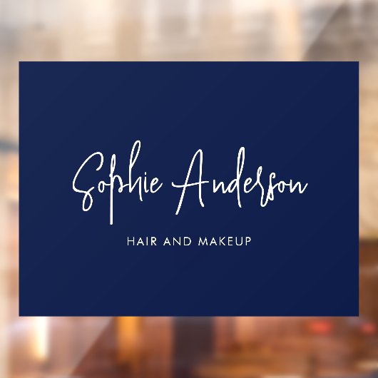 Voeg Merknaam Toe Trendy Moderne Script Aangepaste Raamsticker (Vel 2)