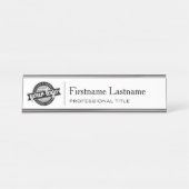 Voeg moderne zakelijke Logo, naam, professionele t Bureau Naambordje (Voorkant)