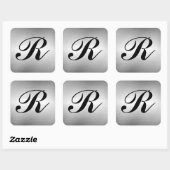 Voeg Monogram Custom Silver Metal Look Stickers to (Vel)