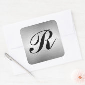Voeg Monogram Custom Silver Metal Look Stickers to (Envelop)