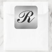 Voeg Monogram Custom Silver Metal Look Stickers to (Tas)