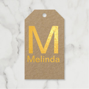 Voeg monogram eenvoudige minimale tekst naam detai cadeaulabels