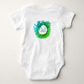 Voeg monogram roze groen groen Kerst krans toe Romper (Achterkant)