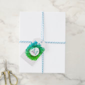 Voeg monogram roze groene kerstkrans toe cadeaulabel (Met Touw)