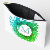 Voeg monogram roze groene kerstkrans toe etui (Open)