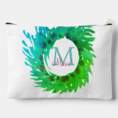Voeg monogram roze groene kerstkrans toe etui (Achterkant)
