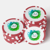 Voeg monogram roze groene kerstkrans toe poker chips (Opstapeling)