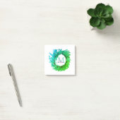 Voeg monogram roze groene kerstkrans toe post-it® notes (Kantoor)