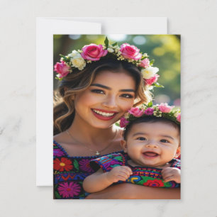 Voeg mooie babyfoto toe personaliseren notitiekaartje