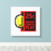 Voeg munt in om te spelen canvas afdruk (Insitu (Houten vloer))