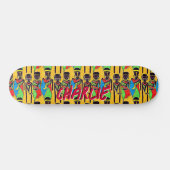 Voeg Naam, Abstracte Afbeeldingen op Geel Schaats Persoonlijk Skateboard (Horizontaal)