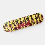 Voeg Naam, Abstracte Afrikaanse Cijfers op Geel to Persoonlijk Skateboard<br><div class="desc">Voeg Naam of om het even welke Tekst,  Abstracte Afbeeldingen op Geel toe - - zie mijn opslag voor veel meer grote design.</div>