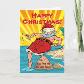 Voeg naam begroetingstekst Santa Dipping Toe Chris Kaart (Voorkant)