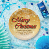 Voeg naam Bewerk Tekst Bijpassend Kerstmis 20xx 9" Papieren Bordje (Feest)