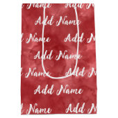 Voeg Naam Custom Rode Aquarel Toe Medium Cadeauzakje (Achterkant)