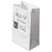 Voeg naam datum jaar QR-code van het stel hier toe Klein Cadeauzakje (Achterkant Gekanteld)