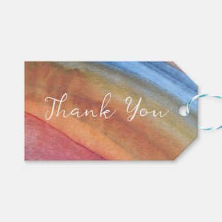 Voeg Naam Eenvoudige Abstracte Bruine en Blauwe Wa Cadeaulabel