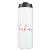 Voeg naam Elegant Creative Callgraphy Rood Wit toe Thermosbeker (Voorkant)