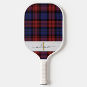 Voeg naam Elegant Monogram Geplay Rustic Tartan Pickleball Paddle (Voorkant)