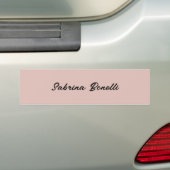 Voeg naam Elegante Duidelijke Eenvoudige Roos Goud Bumpersticker (Op auto)