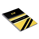 Voeg naam en initialen gele zwarte kantoor toe notitieboek (Rechterzijde)