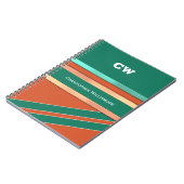 Voeg naam en initialen groen oranje kantoor toe notitieboek (Linkerzijde)