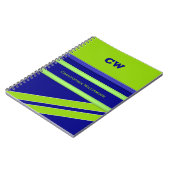 Voeg naam en initialen groene blauwe kantoor toe notitieboek (Linkerzijde)