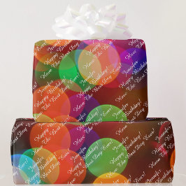 Voeg Naam en Uw Berichtendag van de Blij toe Cadeaupapier